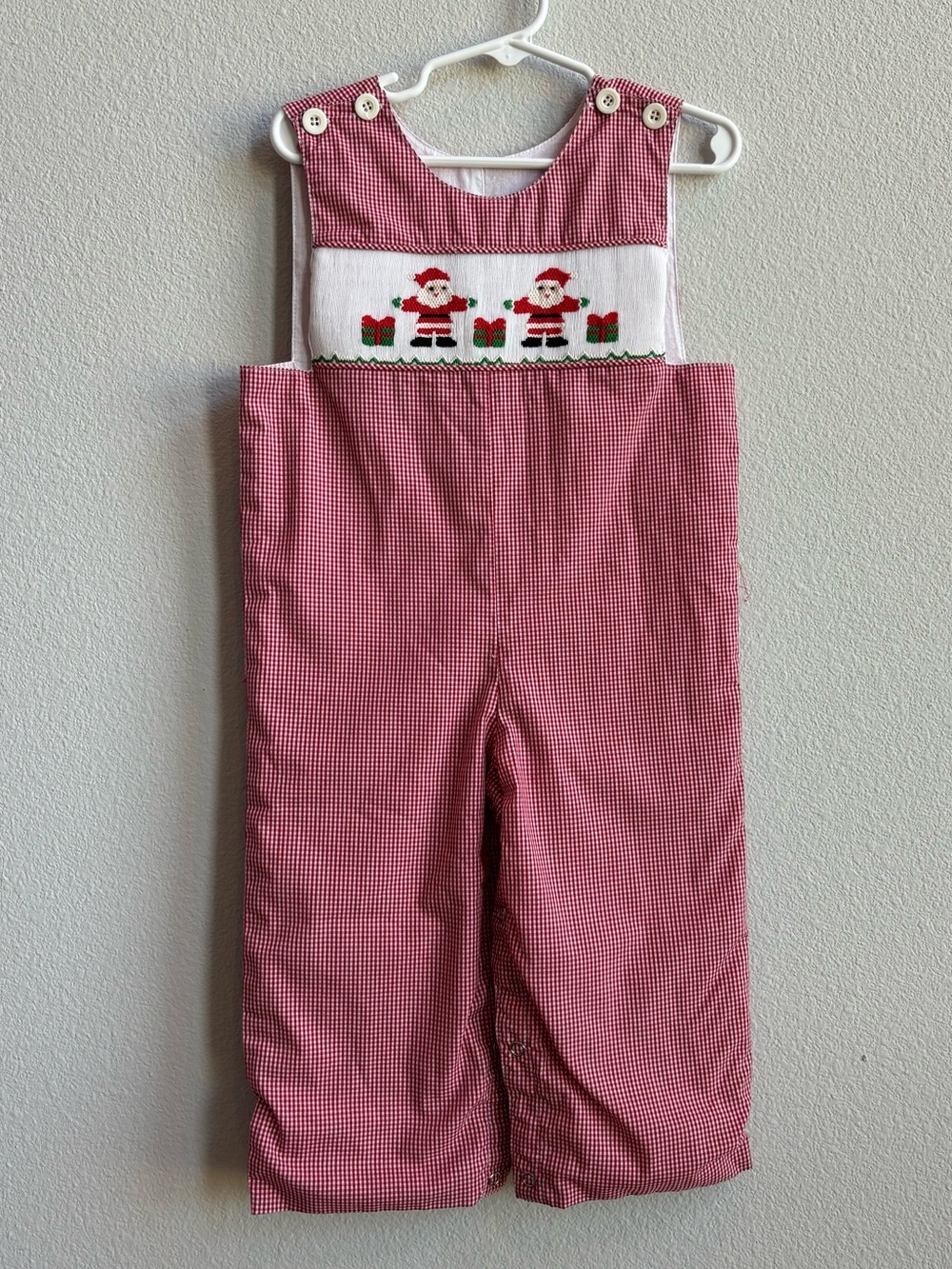 Boys Santa Smocked Jumpsuit Johnny Size 24M